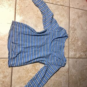 Blue Striped Long Sleeve Top